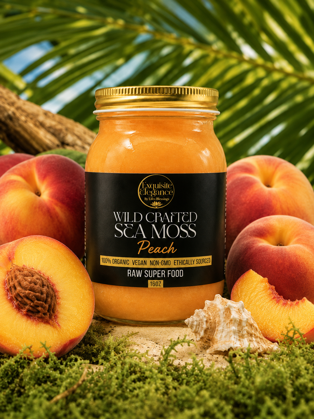 Wildcrafted Peach Sea Moss Gel — 16 oz 🍑