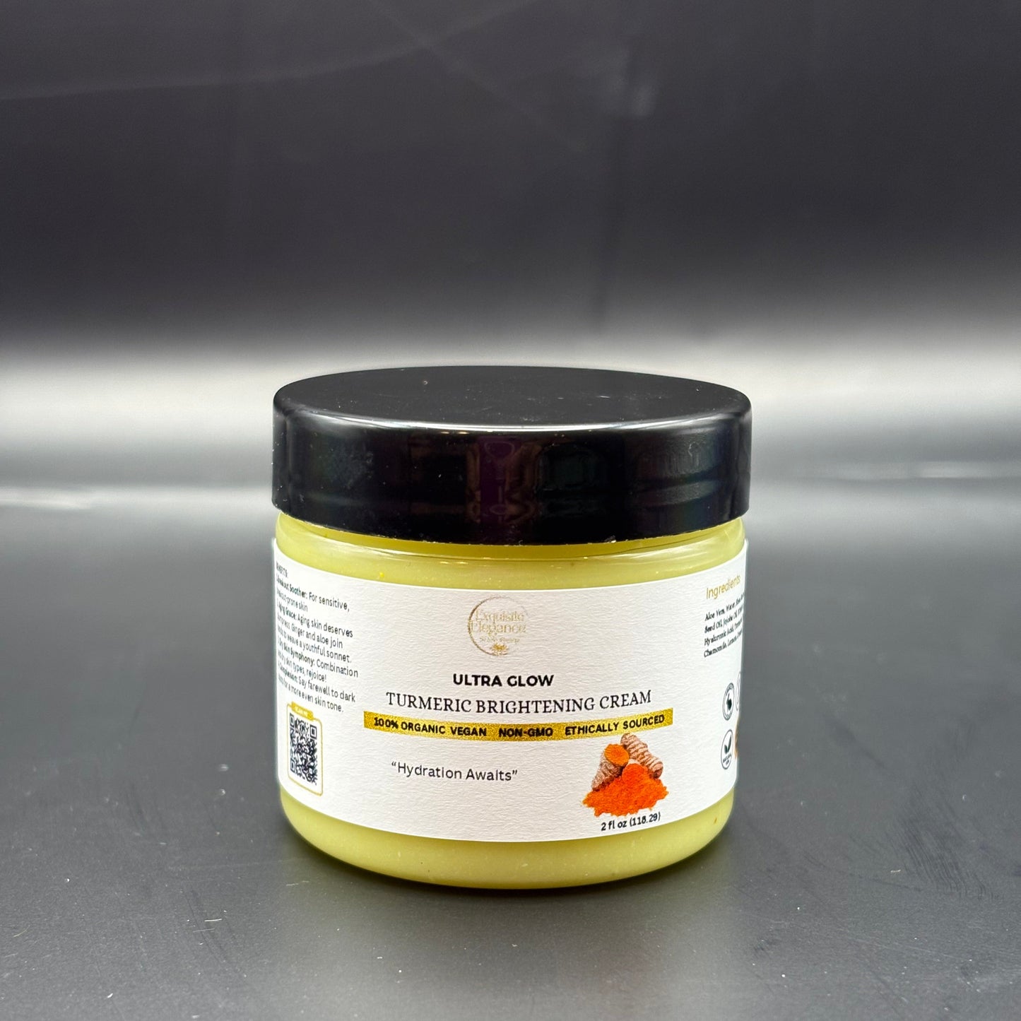 Crema iluminadora facial con cúrcuma (frasco de plástico de 2 oz)