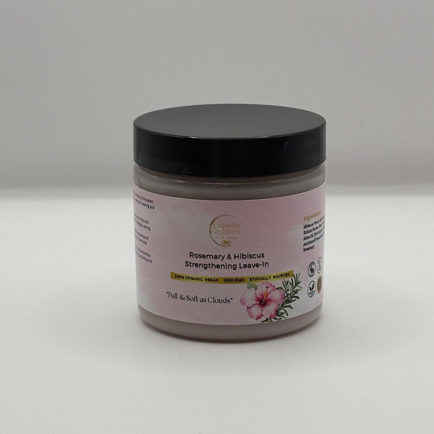 Tratamiento fortalecedor sin enjuague con romero e hibisco (frasco de plástico de 4 oz)