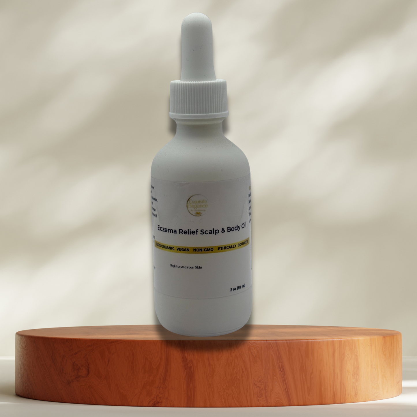 Aceite para el cuero cabelludo y el cuerpo contra el eccema (botella redonda Boston de 2 oz)